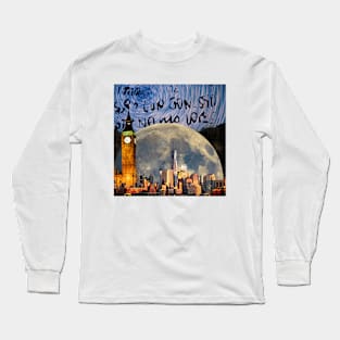 Cosmic Cities: A Surreal Collage Long Sleeve T-Shirt